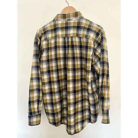 Men’s Cabela’s Button Down Shirt Sz L Grey Yellow Plaid Grunge Nirvana 90s Y2K - Picture 2 of 8